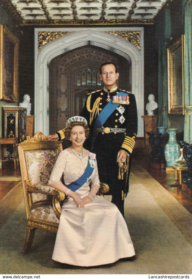 Postcard HM Queen Elizabeth 2 And HRH Prince Philip By Rupert Magnus My Ref  B23810 - Case Reali