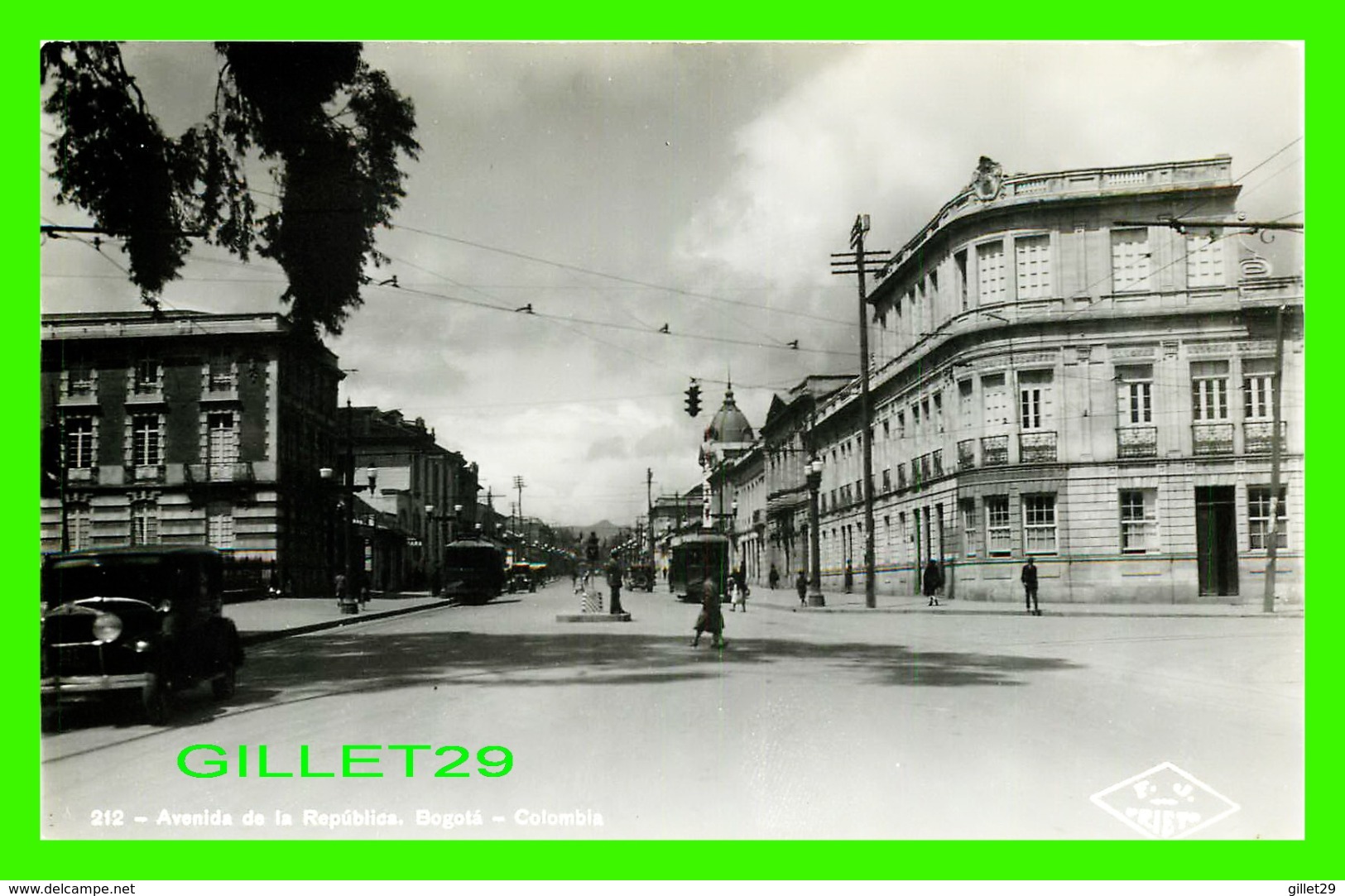 BOGOTA, COLOMBIE - AVENIDA DE LA REPUBLICA - ANIMATED CARS, TRAMWAY, PEOPLES - F. V. PRIETO - - Colombie