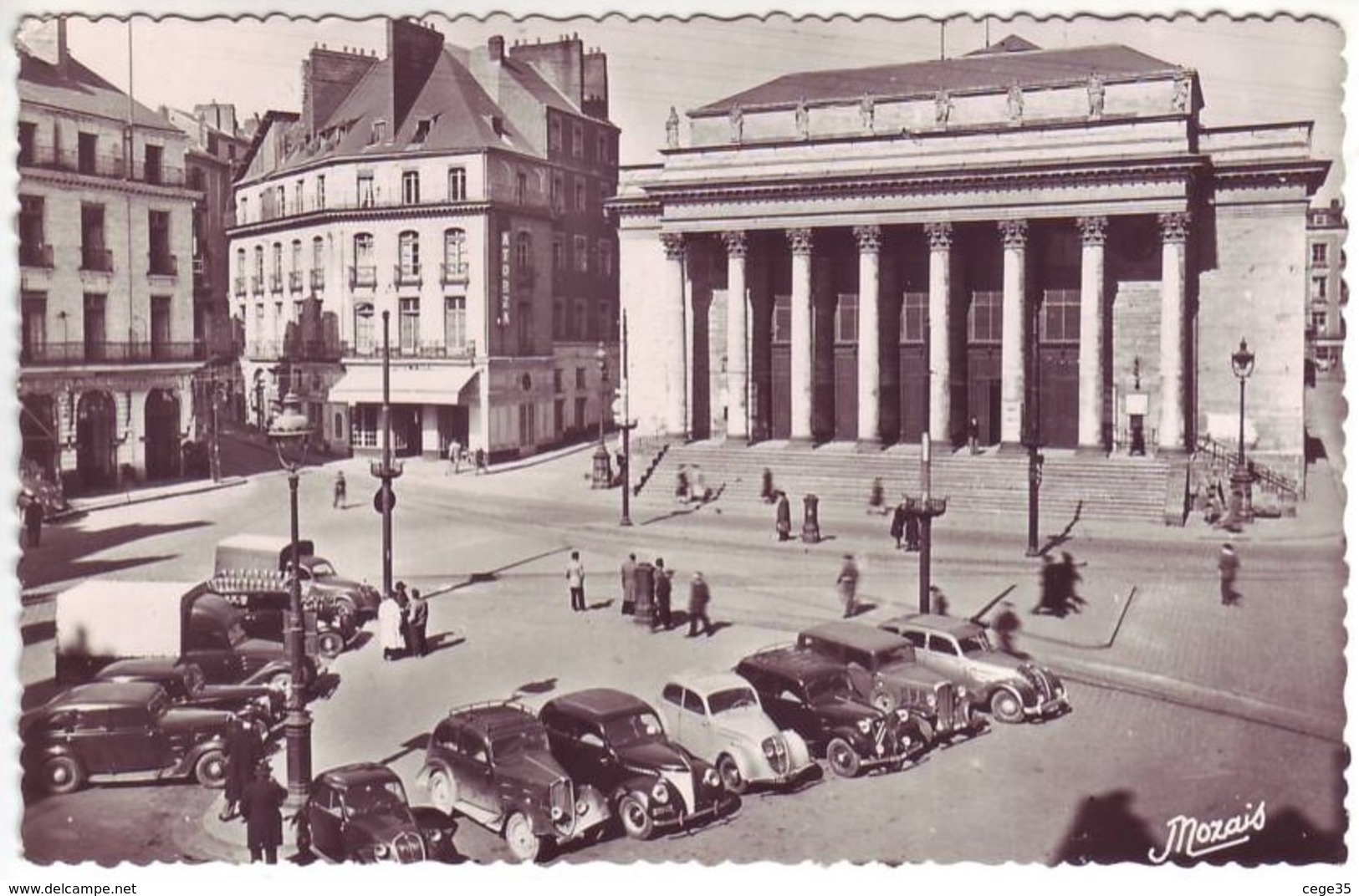 44 Nantes - Place Graslin Et Le Grand Théâtre - Autos: Traction, Juvaquatre ... - Ed: Nozais 1002 - Nantes