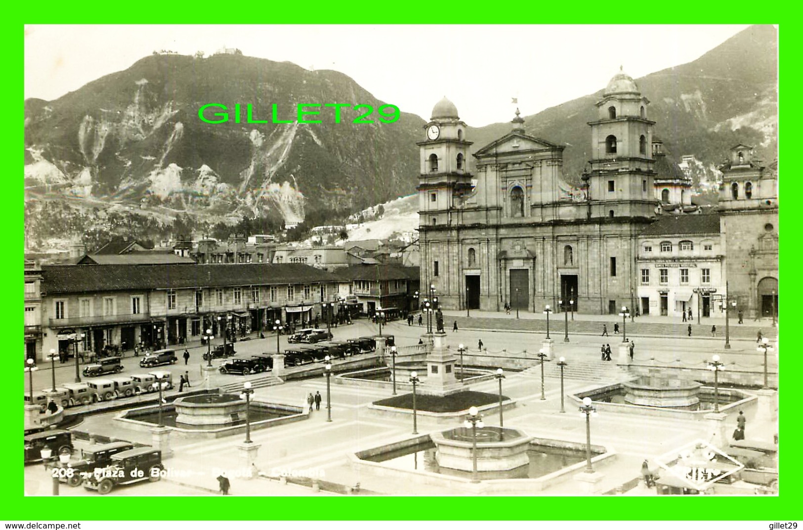 BOGOTA, COLOMBIE - PLAZA DE BOLIVAR - ANIMATED WITH OLD CARS - F. V. PIETRO - - Colombie