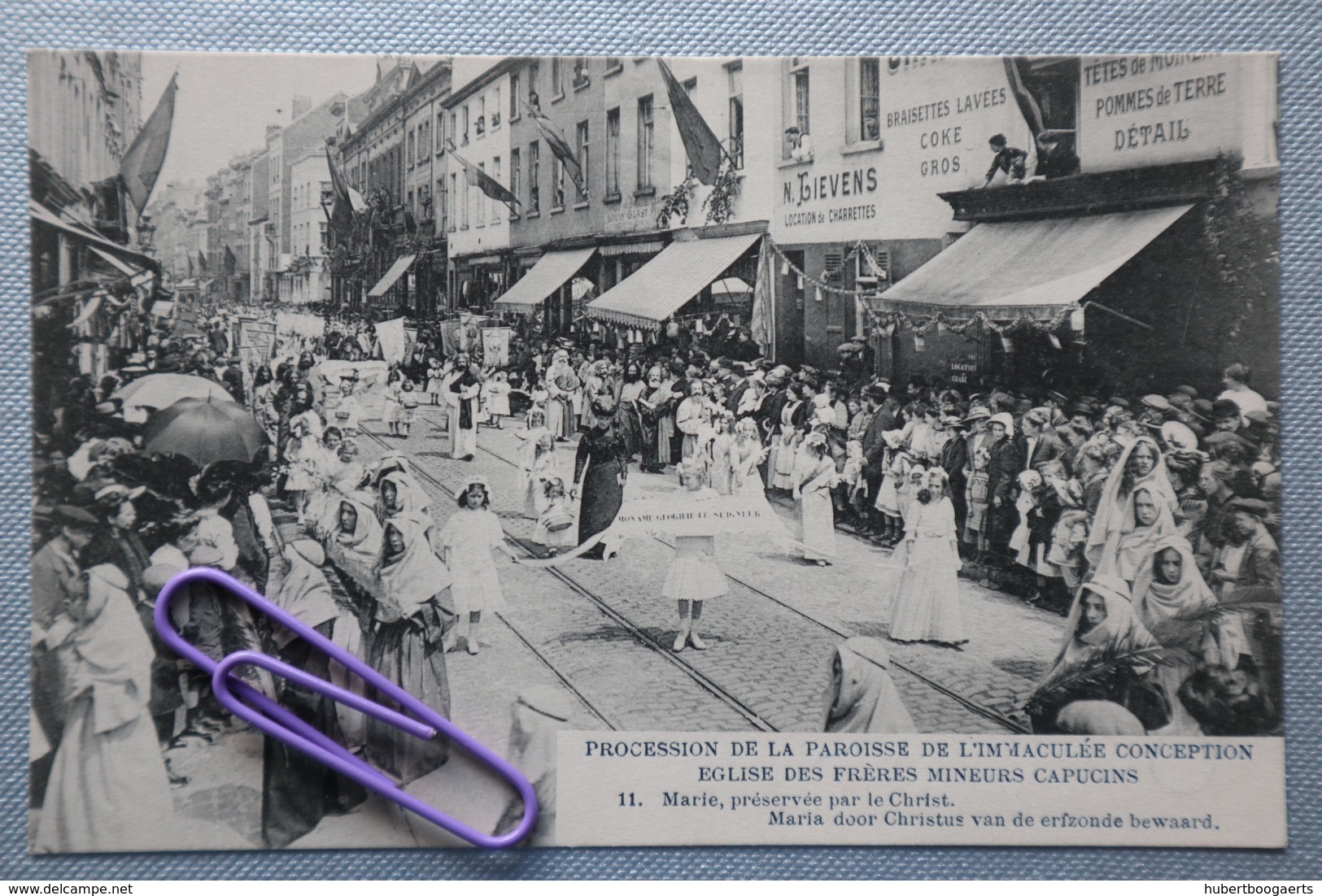 Lot de 15 cartes numérotées de 1 à 15 : procession de la paroisse de l'immaculée conception,église à BRUXELLES