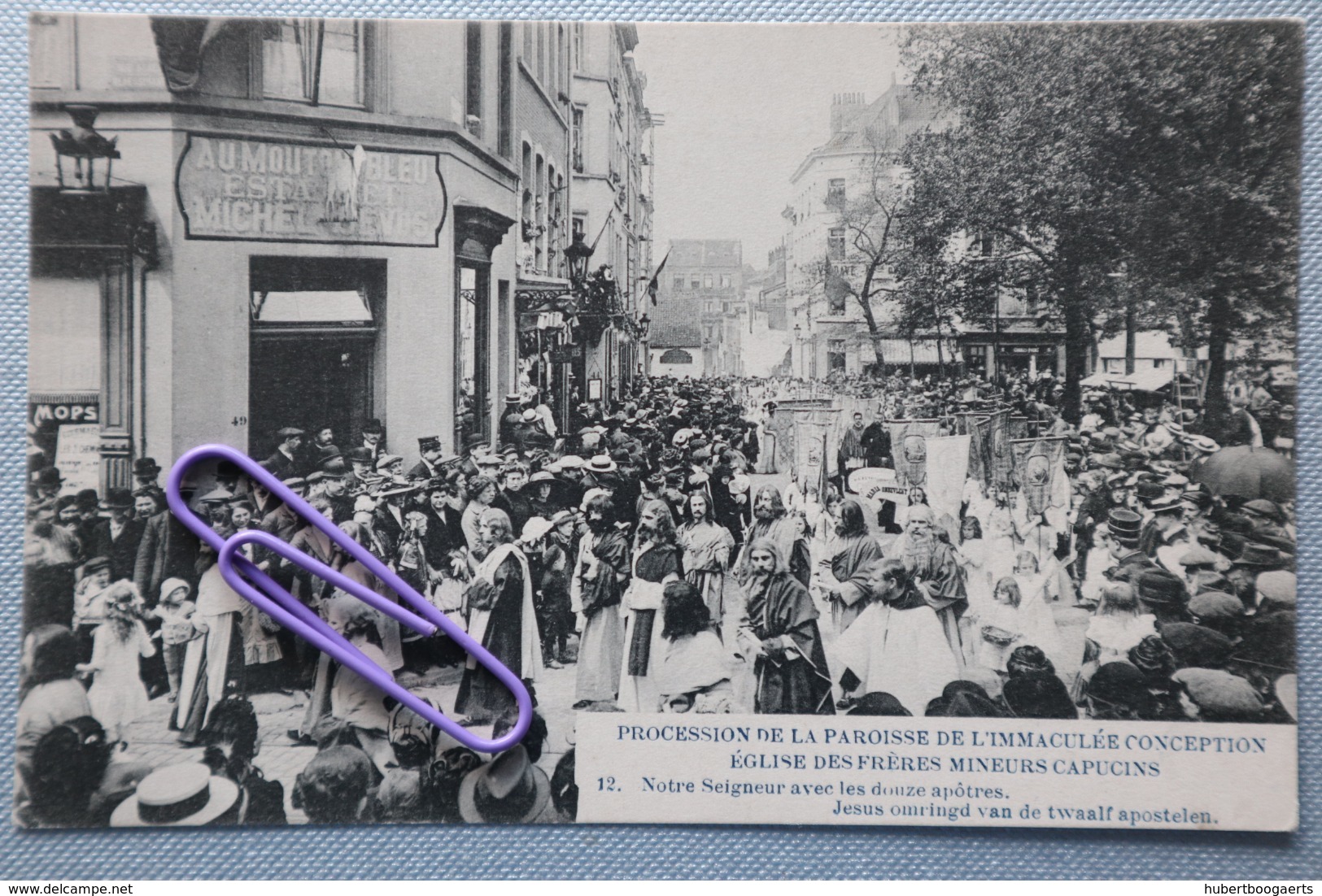 Lot de 15 cartes numérotées de 1 à 15 : procession de la paroisse de l'immaculée conception,église à BRUXELLES