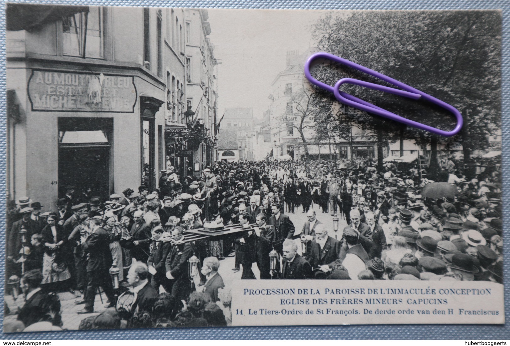 Lot de 15 cartes numérotées de 1 à 15 : procession de la paroisse de l'immaculée conception,église à BRUXELLES