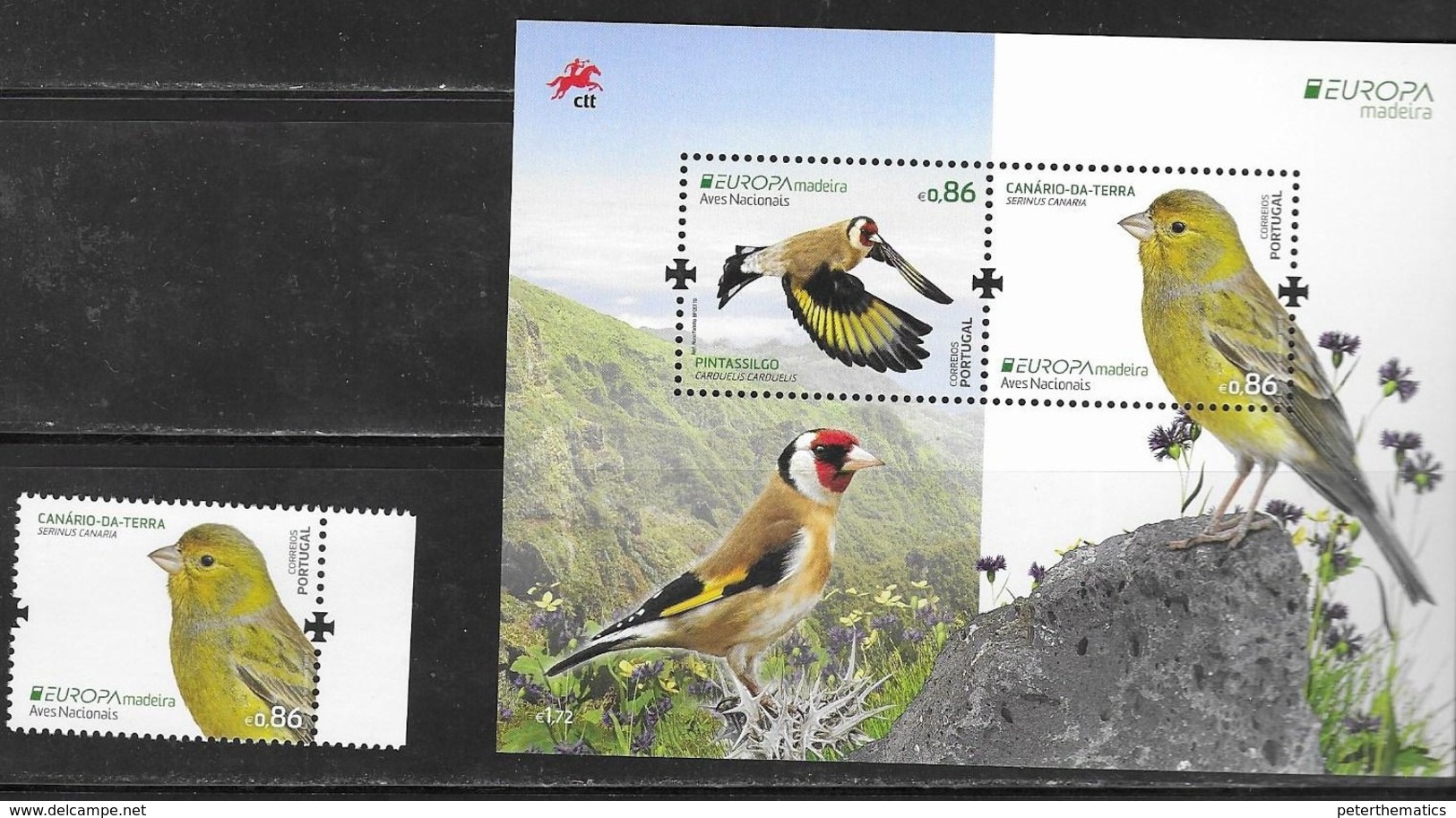 MADEIRA, PORTUGAL,  2019, MNH, EUROPA, BIRDS, MOUNTAINS,  1v+SHEETLET - 2019