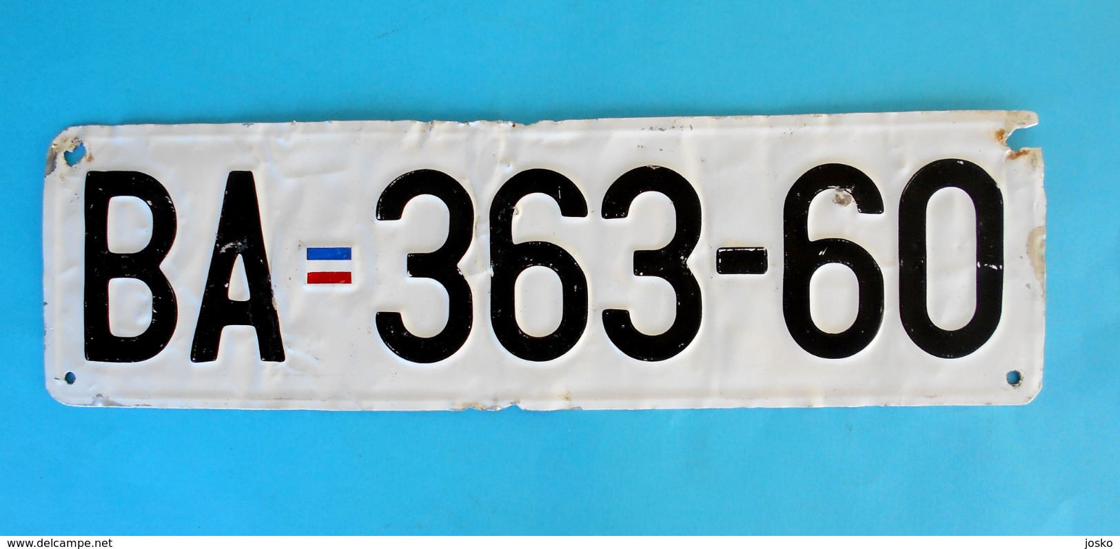 MONTENEGRO Ex Yugoslavia (SRJ) - BERANE - Old License Plate * USED ONLY 1998.y * Savezna Republika Jugoslavija RRR - Number Plates