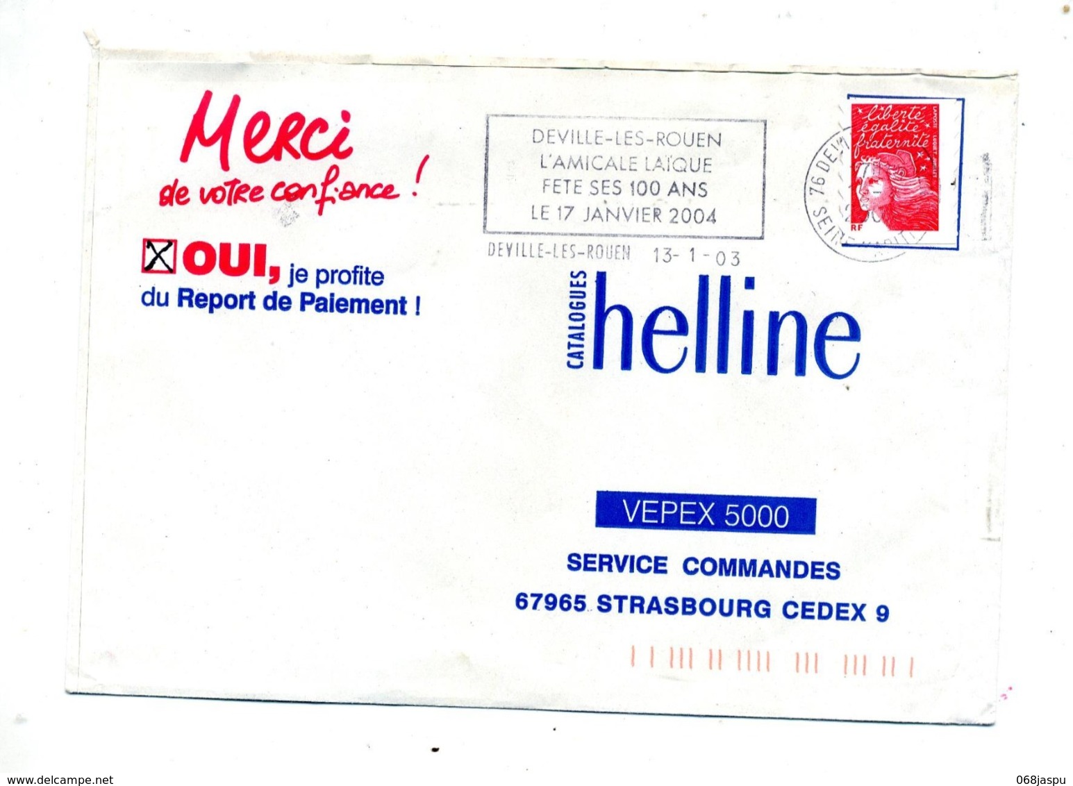 Lettre Flamme Deville Amicale Laique - Oblitérations Mécaniques (flammes)