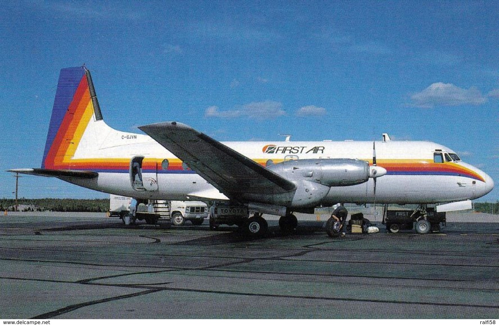 1 AK Flugzeug Aerodrome Airport * British Aerospace (HS) 748-209 Srs 2A Of First Air At Yellowknife Canada N.W.T 8/1991 - Aerodrome