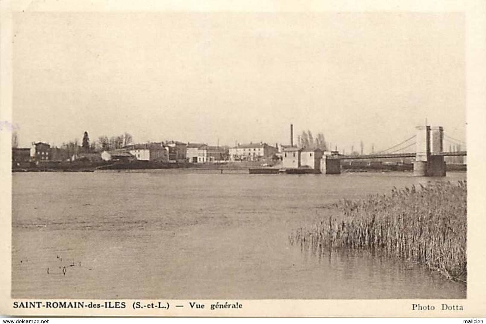 -dpt Div-ref-AM874- Saône Et Loire - Saint Romain Des Iles - St Romain Des Iles - Vue Generale - Pont Suspendu - Usines - Autres & Non Classés