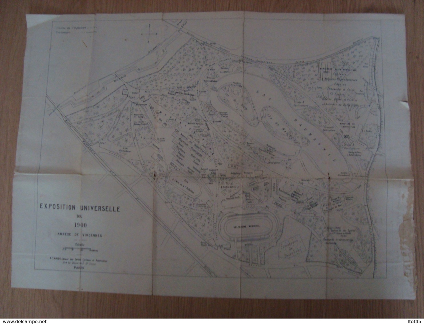 CARTE DE L'EXPOSITION UNIVERSELLE DE 1900  A. TARIDE - Mapas Geográficas