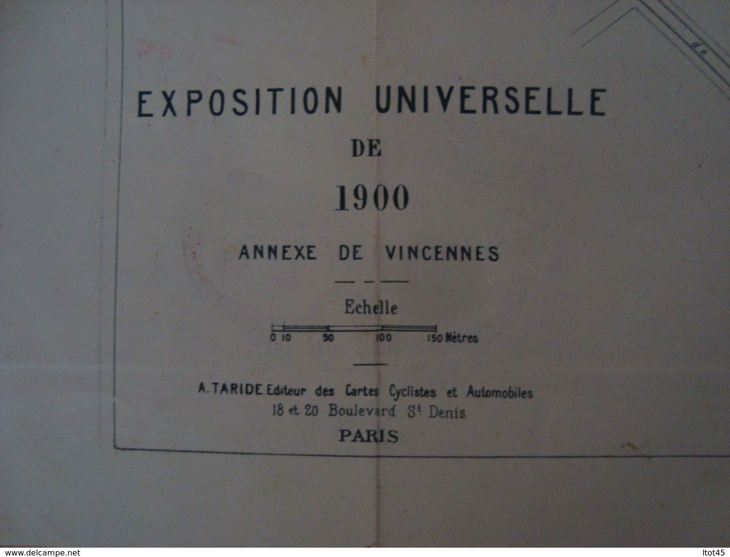 CARTE DE L'EXPOSITION UNIVERSELLE DE 1900  A. TARIDE - Landkarten