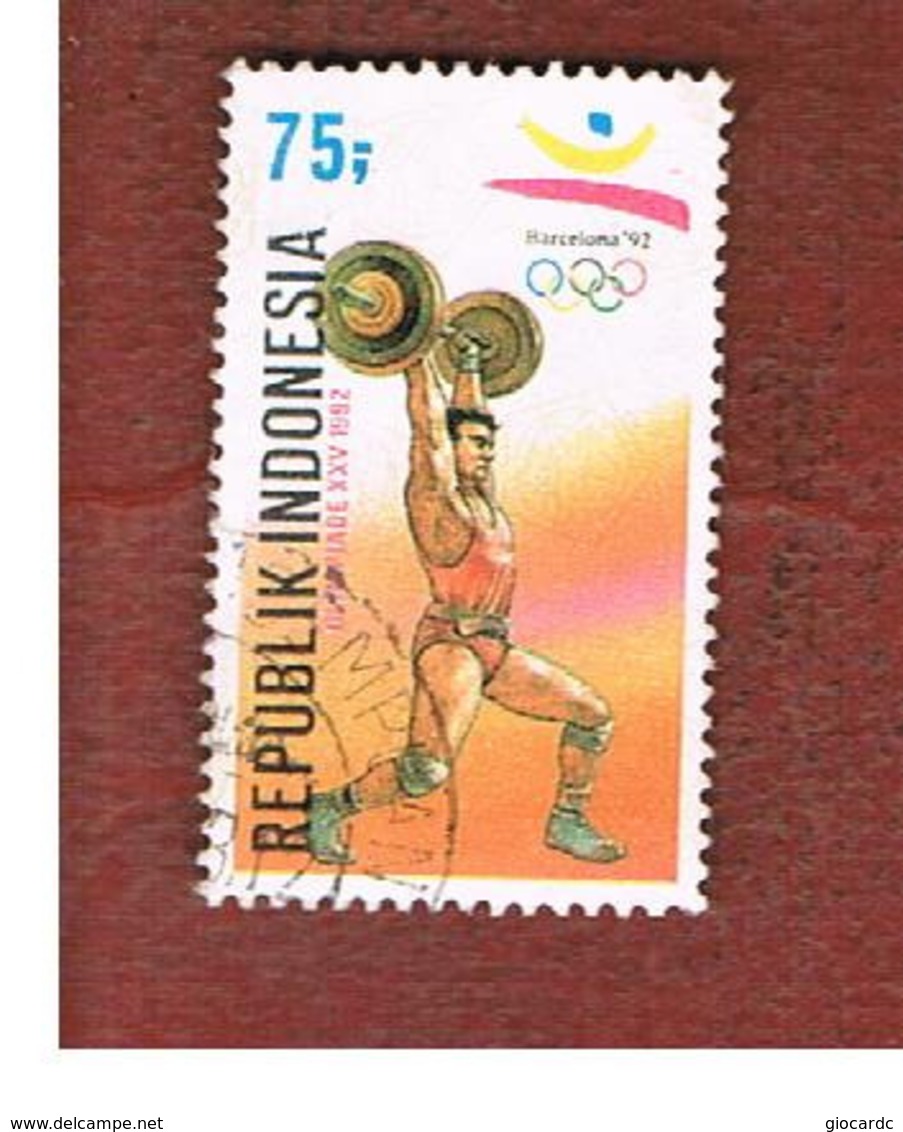 INDONESIA   - SG 2047  -  1992  OLYMPIC GAMES: WEIGHTLIFTING    - USED ° - Indonesia