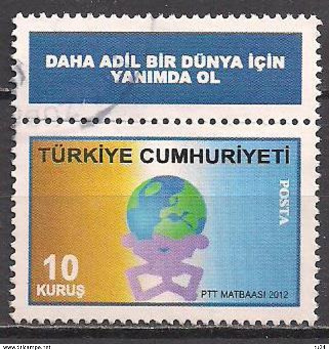 Türkei  (2012)  Mi.Nr.  3933 + Zierf.  Gest. / Used  (1fh30) - Usados