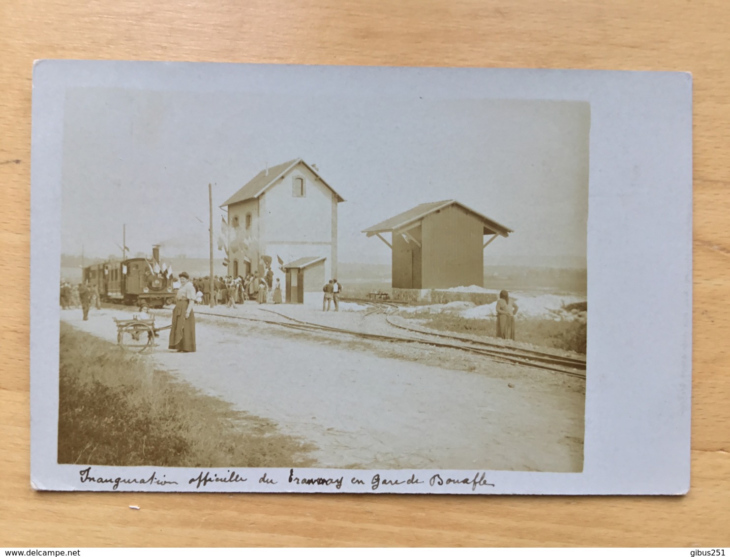 CARTE PHOTO 78 BOUAFFLE INAUGURATION DU TRAMWAY 1908 - Autres & Non Classés