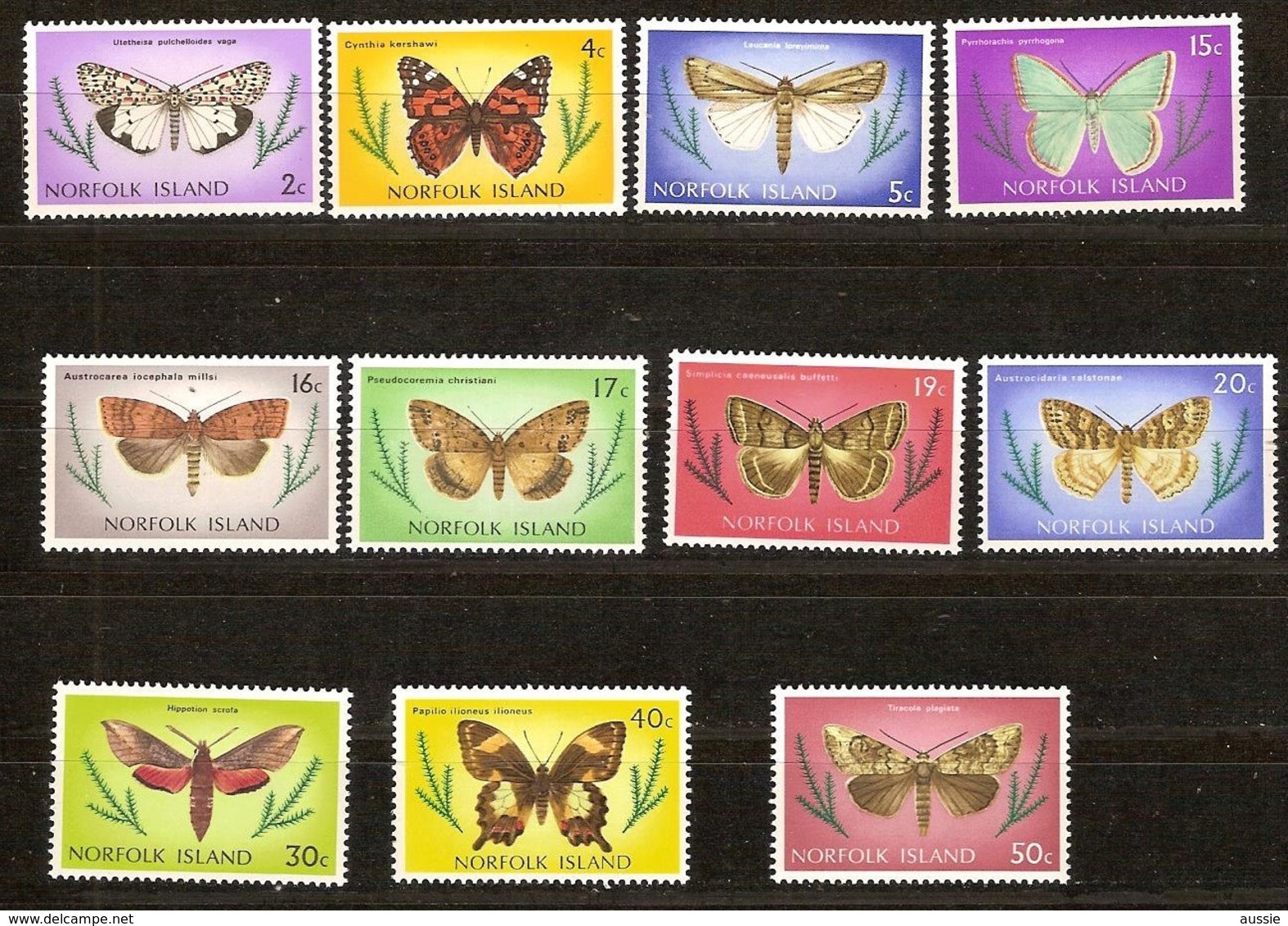 Norfolk 1976  Yvertn° Entre 181 Et 194 Pas Complète *** MNH Cote 5,95 €  Faune Papillons Vlinders Butterflies - Norfolkinsel