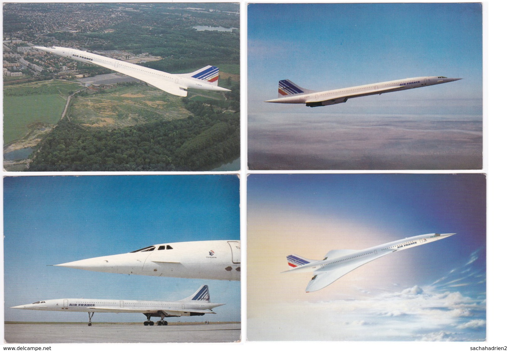 Gf. Air France CONCORDE. 4 Cartes - Sonstige & Ohne Zuordnung