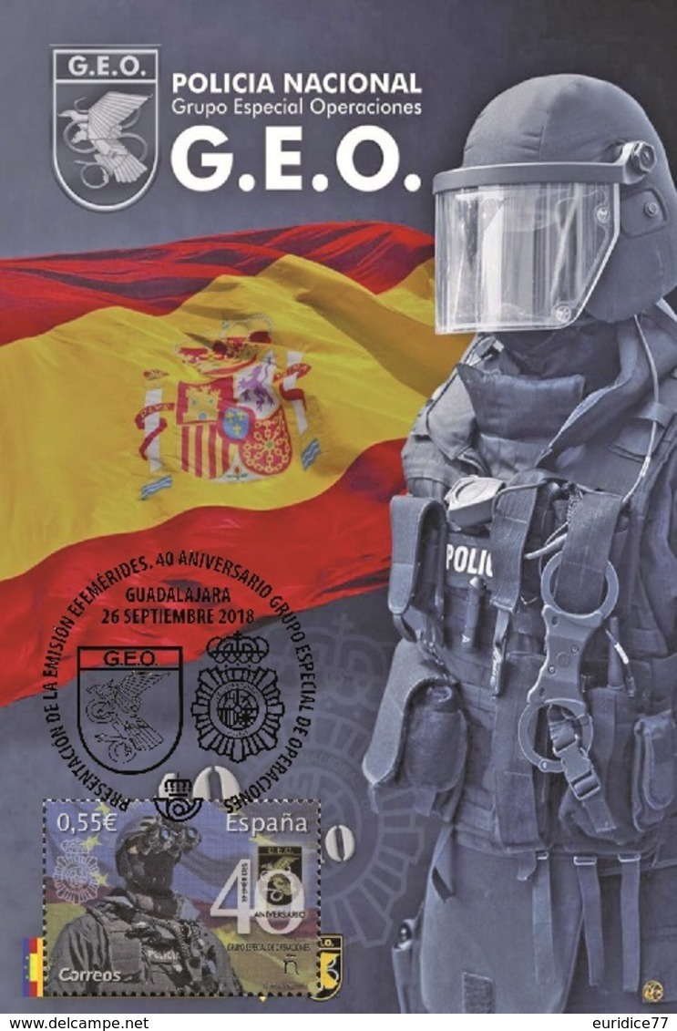 Spain 2018 - 40th Anniversary Grupo Especial De Operaciones Maximum Card - Nuevos