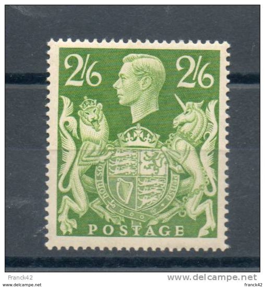 Grande Bretagne. 2/6 Vert - Unused Stamps