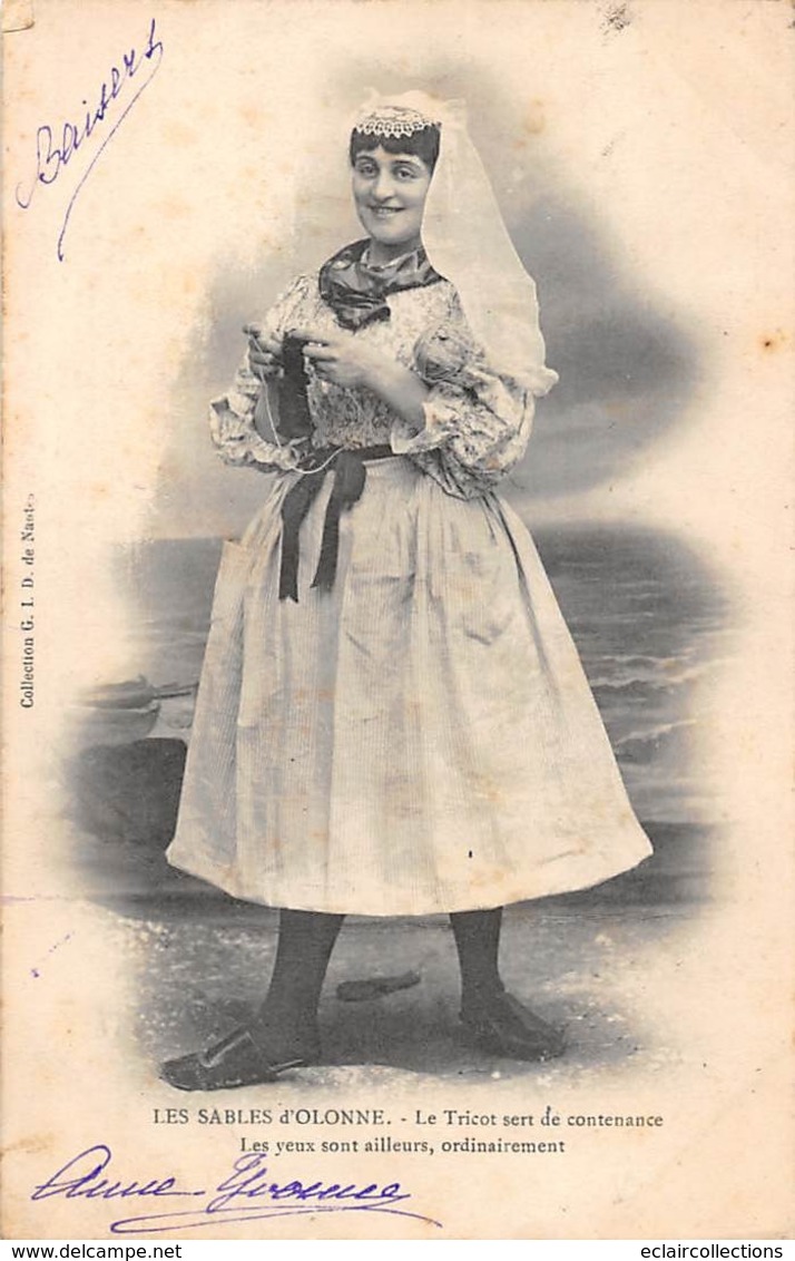 Thème.  Métiers Divers. Tricot.     85      Les Sables D'Olonne    Femme  Tricotant       . (Voir Scan) - Sonstige & Ohne Zuordnung