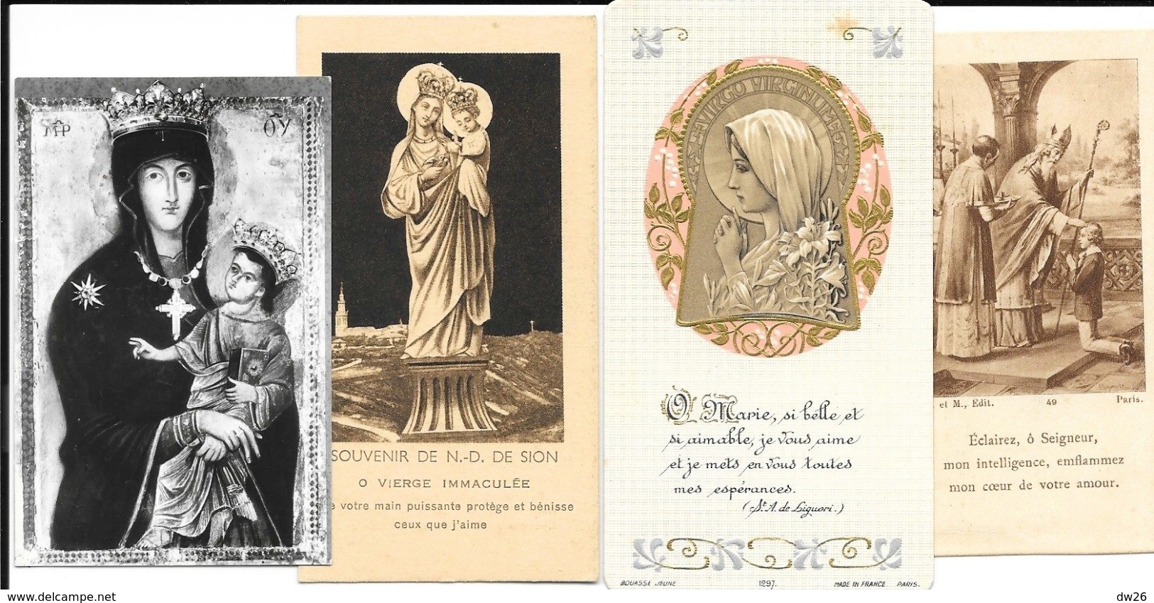 Lot de 32 images religieuses - Christ, Vierge, saints, cartes dentelée et classiques