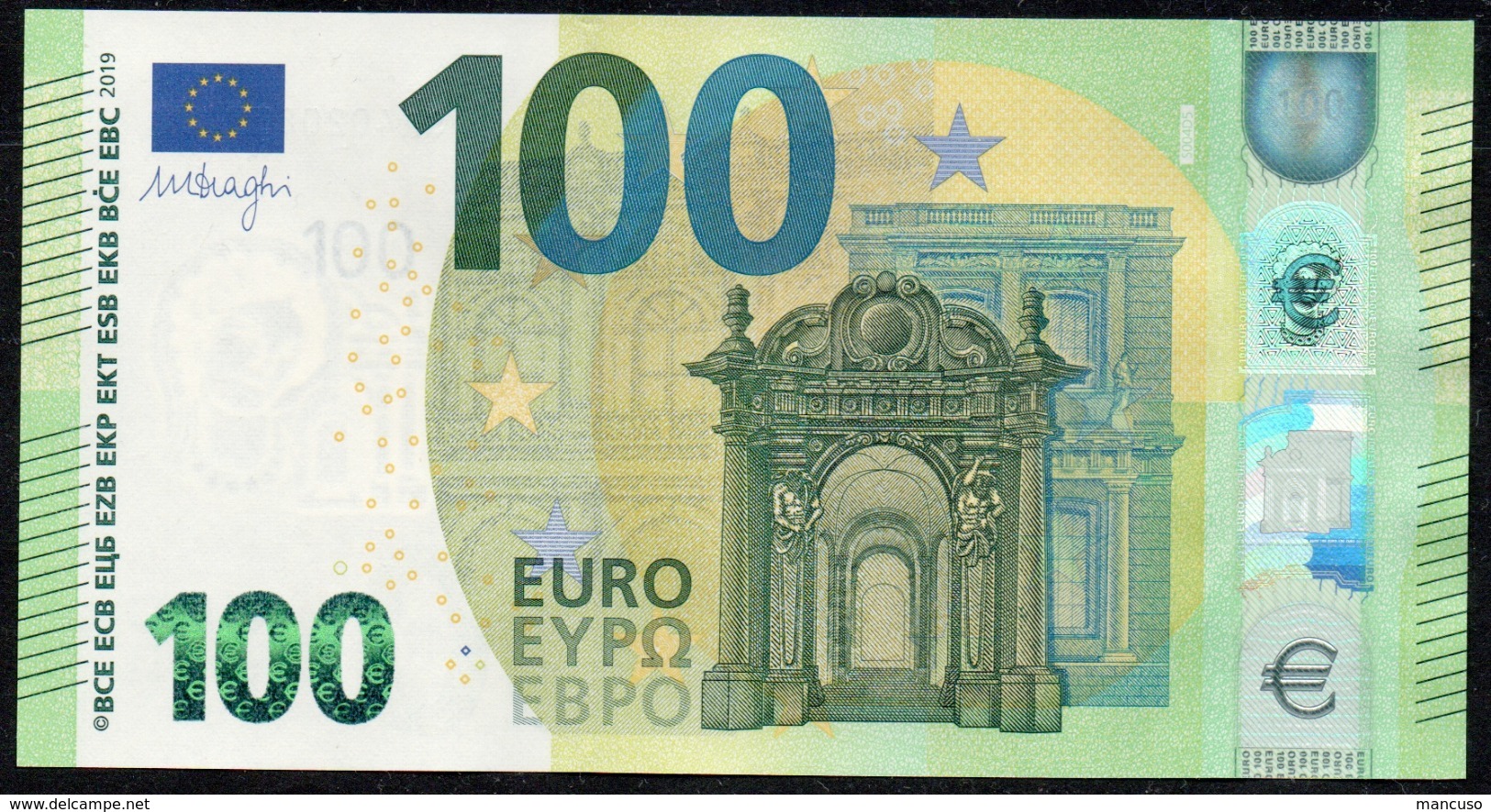 100 EURO ITALIA SA S004  "02" - DRAGHI  UNC - 100 Euro