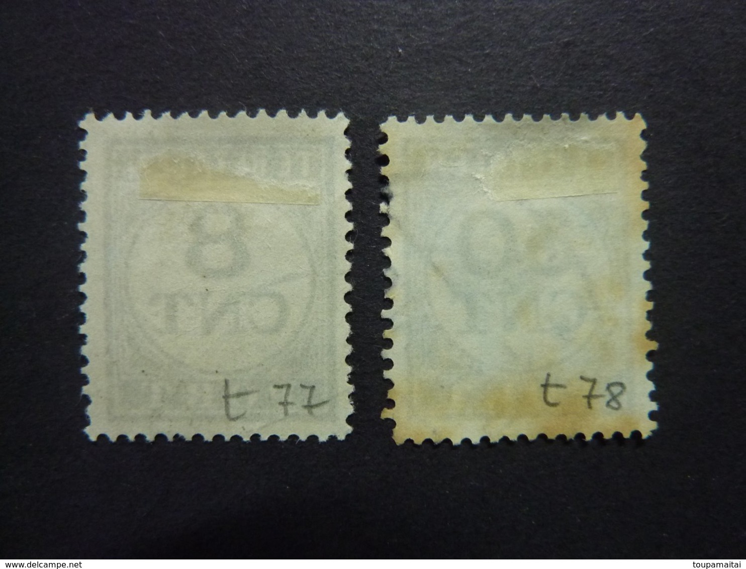 PAYS-BAS, TIMBRES TAXE, Année 1935-38, YT N° 77 Et 78 Oblitérés - Portomarken