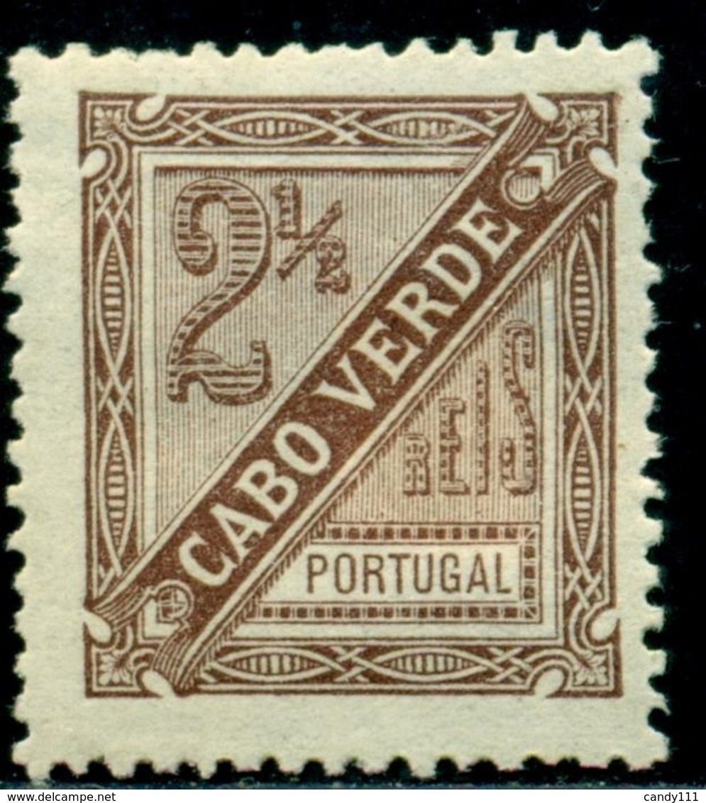 1893 Numbers,Cabo Cape Verde,Mi.24C,2.5R,perf.12.5,MLH - Cape Verde