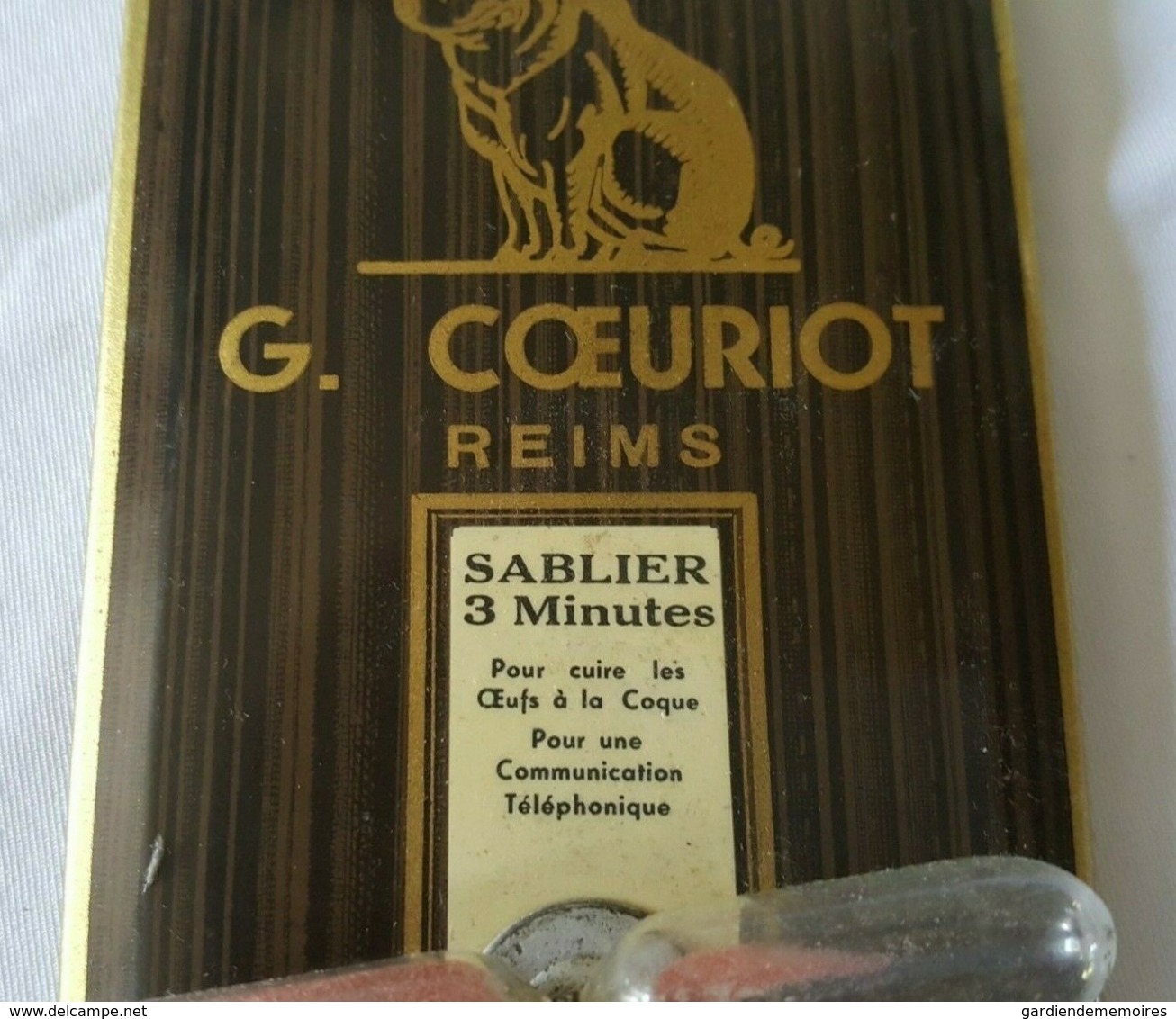Ancien Glacoide Sablier Oeufs à La Coque Pub Charcuterie G Coeuriot Reims Cochon - Other & Unclassified