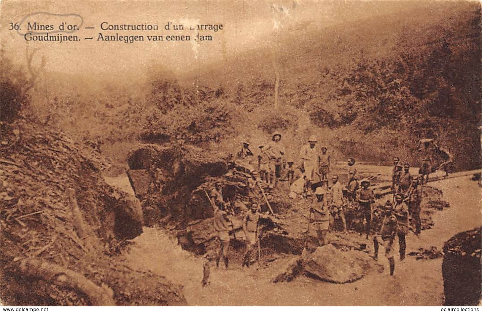 Thème.  Métiers Mines D'or   Congo Belge   Construction D'un Barrage    (Voir Scan) - Otros & Sin Clasificación