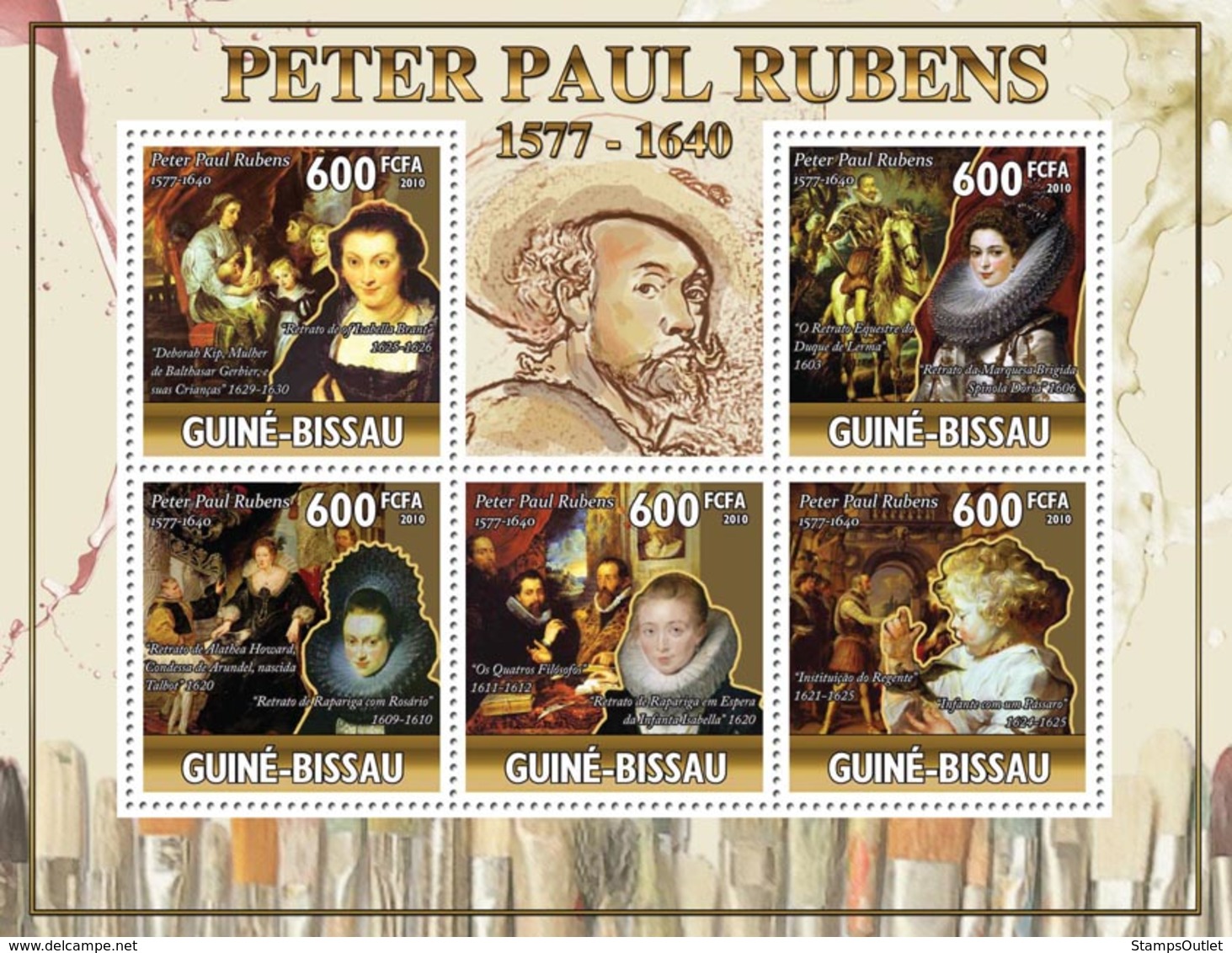 Guinea - Bissau 2010 - Art - 370th Death Rubens (1577-1640) Paintings 5v Y&T 3655-3659, Michel 5146-5150 - Guinea-Bissau