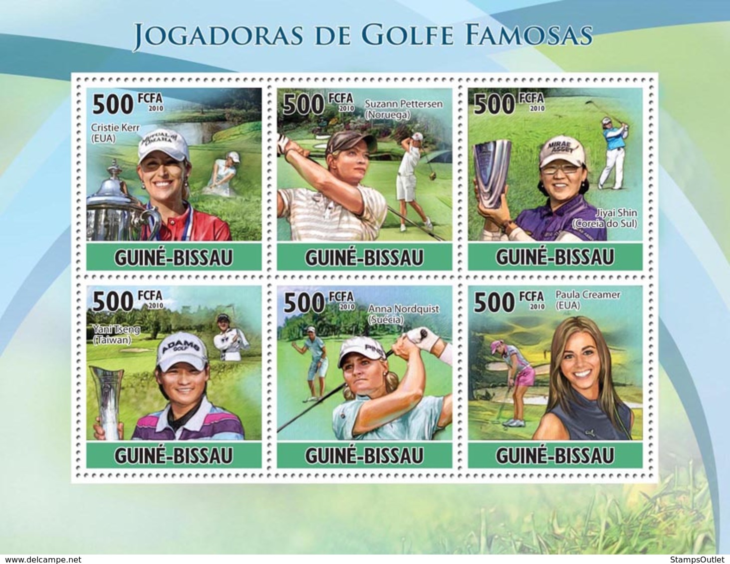 Guinea - Bissau 2010 - Famous Female Golf Players 6v Y&T 3734-3739, Michel 5113-5118 - Guinea-Bissau