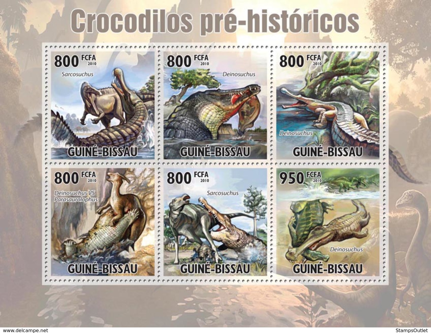 Guinea - Bissau 2010 - Evolution Of Crocodiles 6v Y&T 3740-3745, Michel 5210-5215 - Guinea-Bissau
