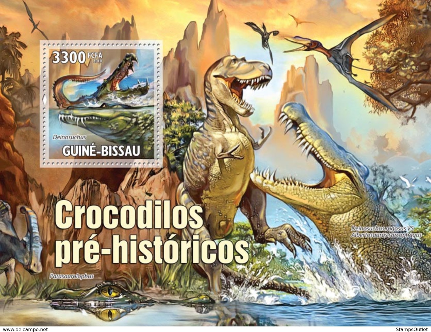 Guinea - Bissau 2010 - Evolution Of Crocodiles S/s Y&T 615, Michel 5216/BL894 - Guinea-Bissau