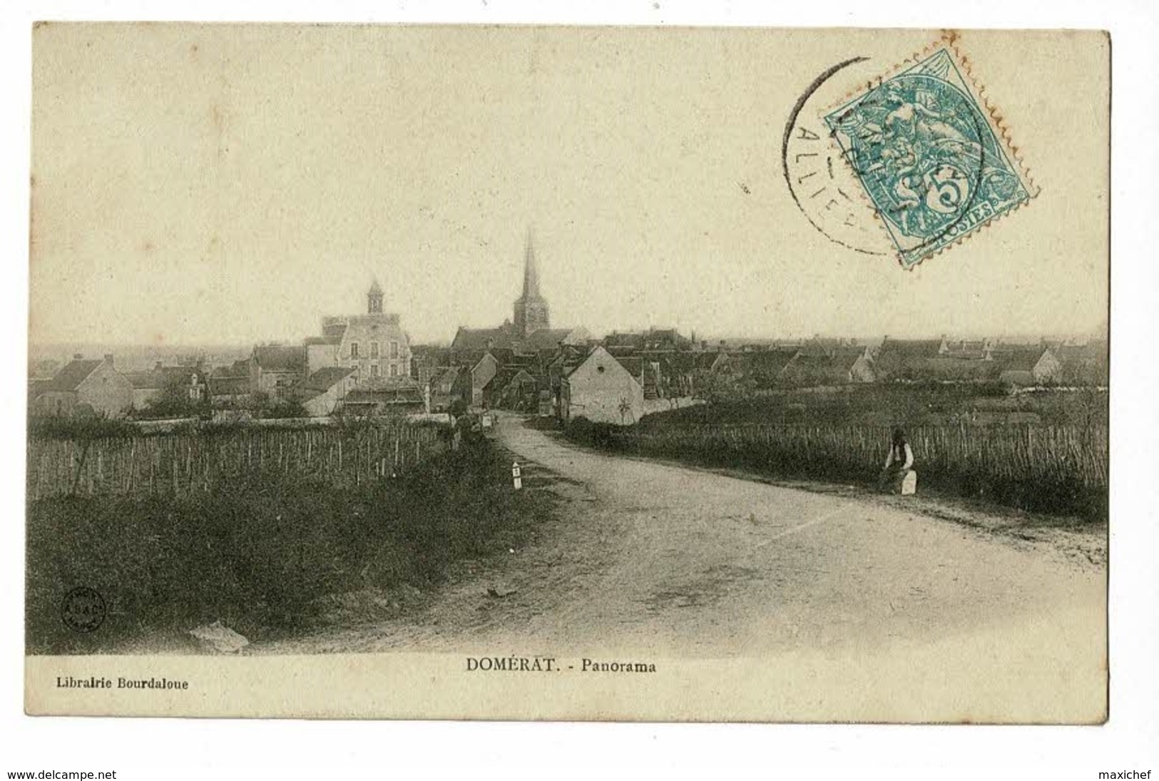 Cachet Boite Rurale Carré B - Circ 1904 Sur CP Postée à Domérat - Panorama - Autres & Non Classés