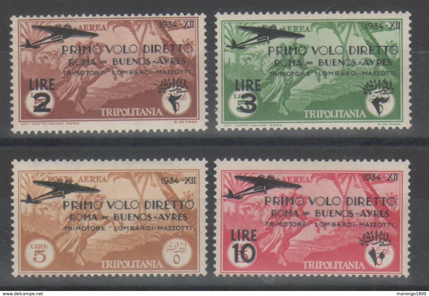 Tripolitania 1934 - Volo Roma - Buenos Aires *          (g5927) - Tripolitaine