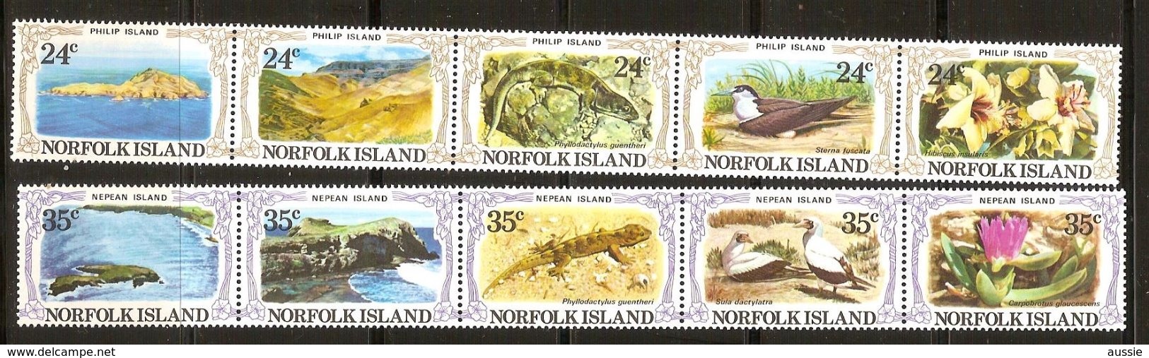 Norfolk 1982  Yvertn° 272-281 *** MNH Cote 6 €  Faune Flore Divers - Norfolk Island