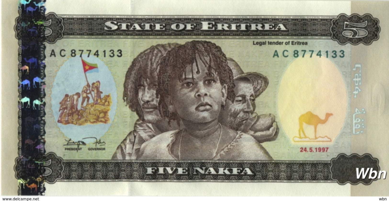 Erythrée 5 Nakfa (P2) 1997 (Pref: AC) -UNC- - Eritrea