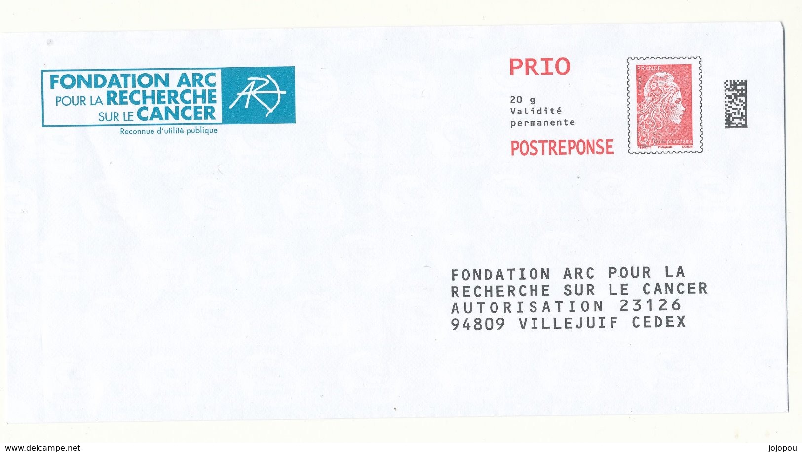 PAP   "Fondation Pour La Recherche  Sur Le Cancer " Marianne L'engagée. Port Payé N°229049 - Prêts-à-poster:reply