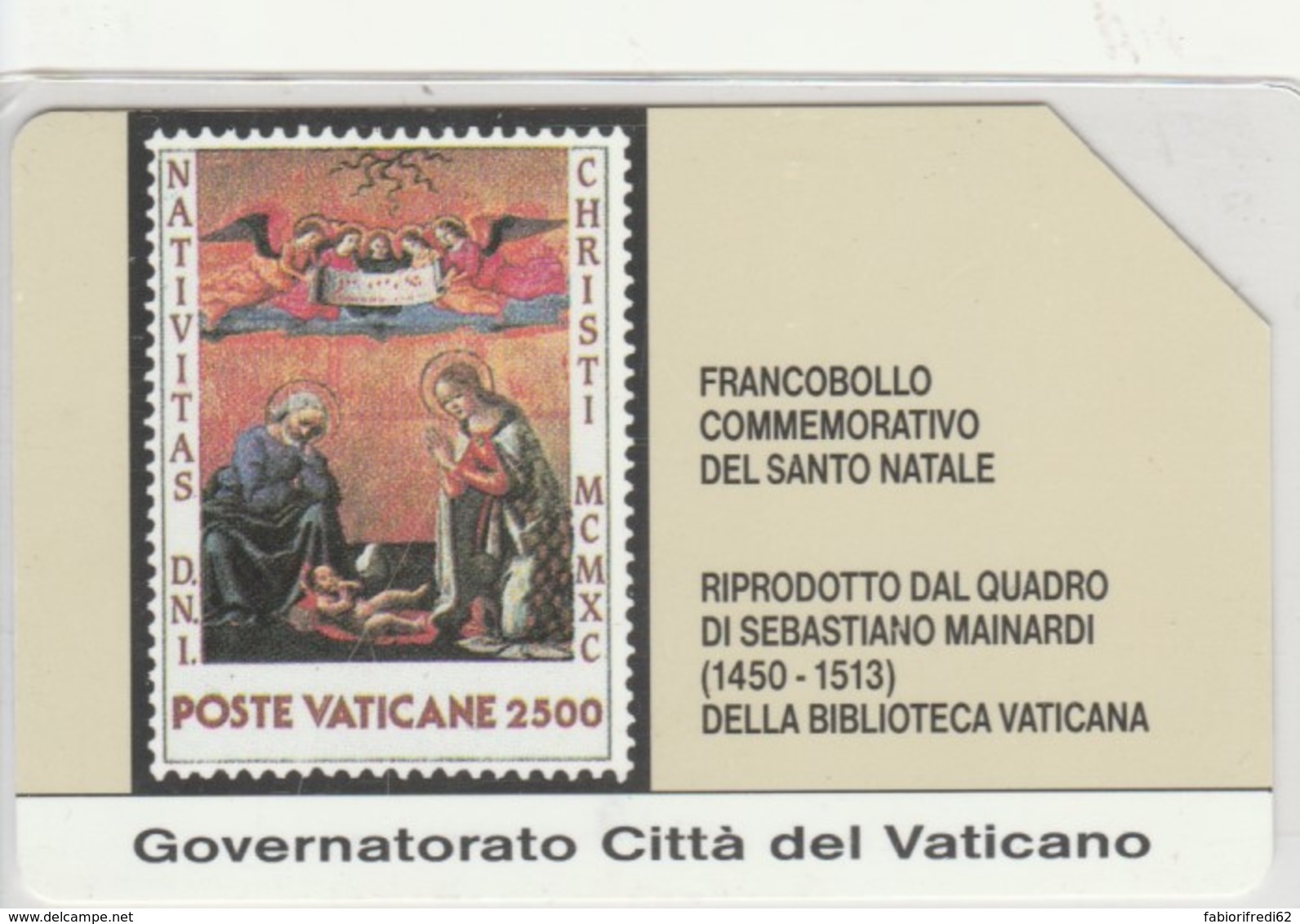 PHONE CARD USED VATICANO SCV3 FRANCOBOLLI SANTO NATALE - Vaticano