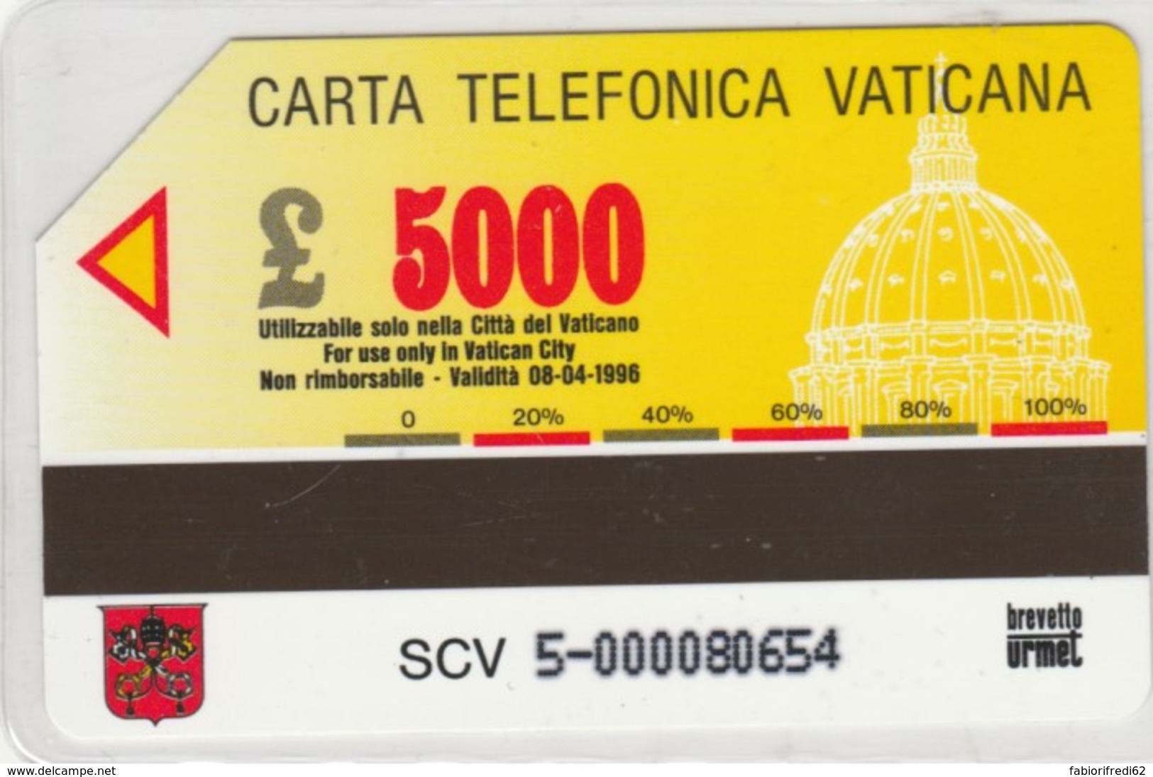 PHONE CARD USED VATICANO SCV5 CAPPELLA SISTINA - Vatican