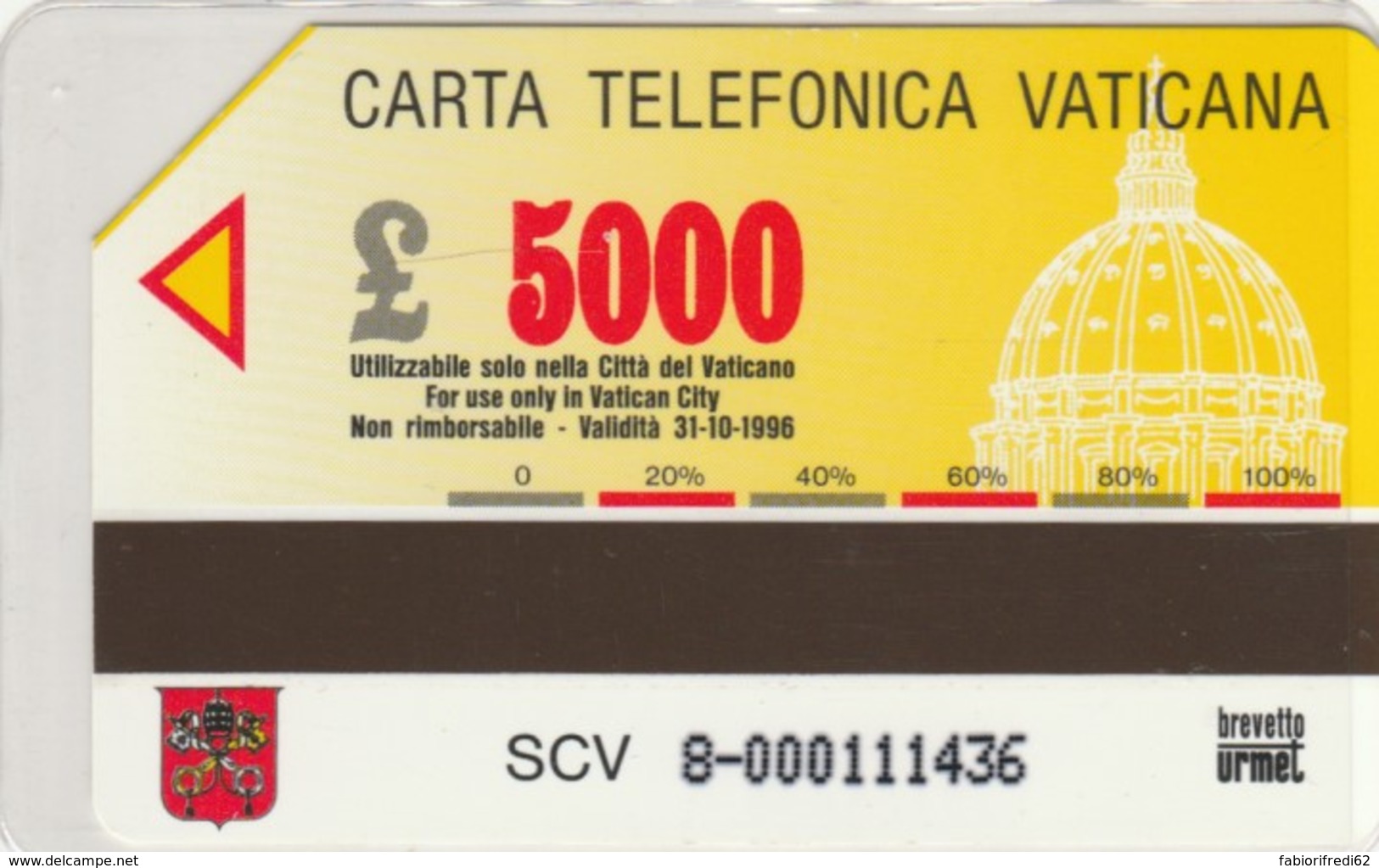 PHONE CARD USED VATICANO SCV8 PIAZZA SAN PIETRO PRESEPE - Vaticano