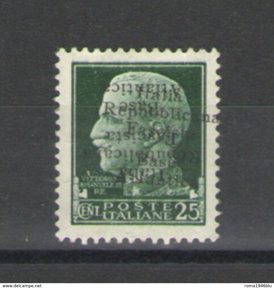 BASE ATLANTICA 1943 25 C. DOPPIA SOPRASTAMPA UNA CAPOVOLTA N. 9c ** MNH C. DIENA - Emissioni Locali/autonome