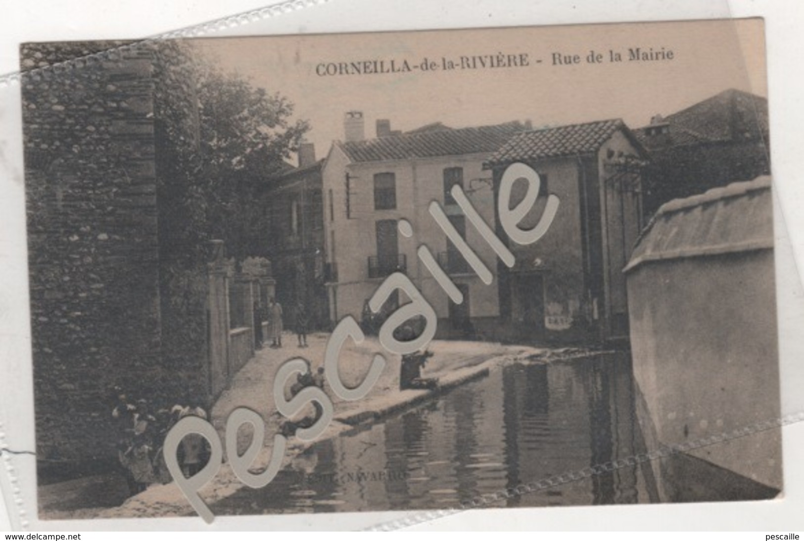 66 PYRENEES ORIENTALES - CP ANIMEE CORNEILLA DE LA RIVIERE - RUE DE LA MAIRIE - EDIT. NAVARRO - Altri & Non Classificati