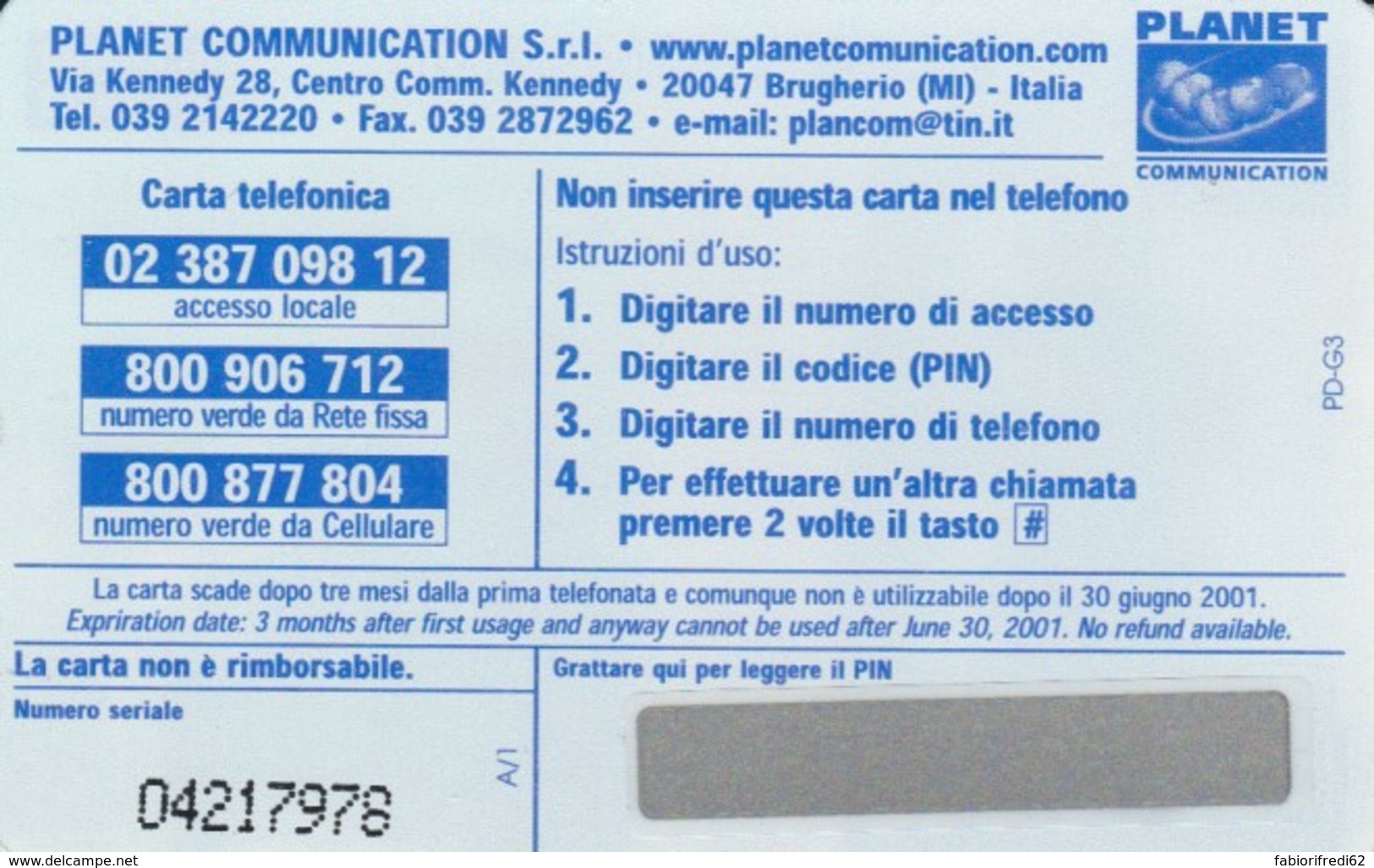 PREPAID PHONE CARD ITALIA-PLANET-S.FRANCESCO (PK329 - [2] Tarjetas Móviles, Prepagadas & Recargos