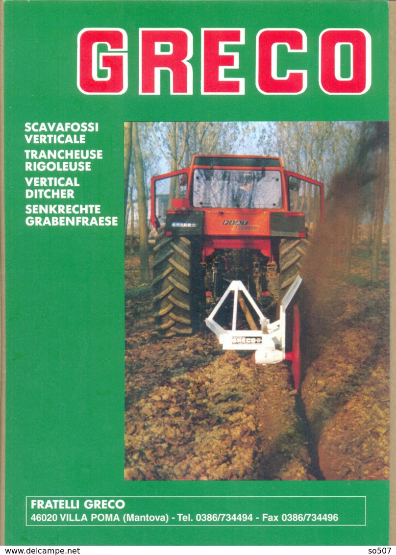 Greco Machine-Types Of Fiat 1380 DT Tractor, Agricultural Machines- Catalog, Prospekt, Brochure- Italy - Tracteurs