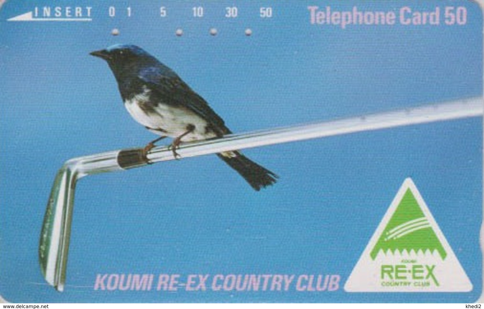 TC Japon / 110-52482 - Animal - OISEAU Passereau - GOBEMOUCHE & GOLF Sport CLUB - FLYCATCHER BIRD Japan Phonecard 4445 - Zangvogels