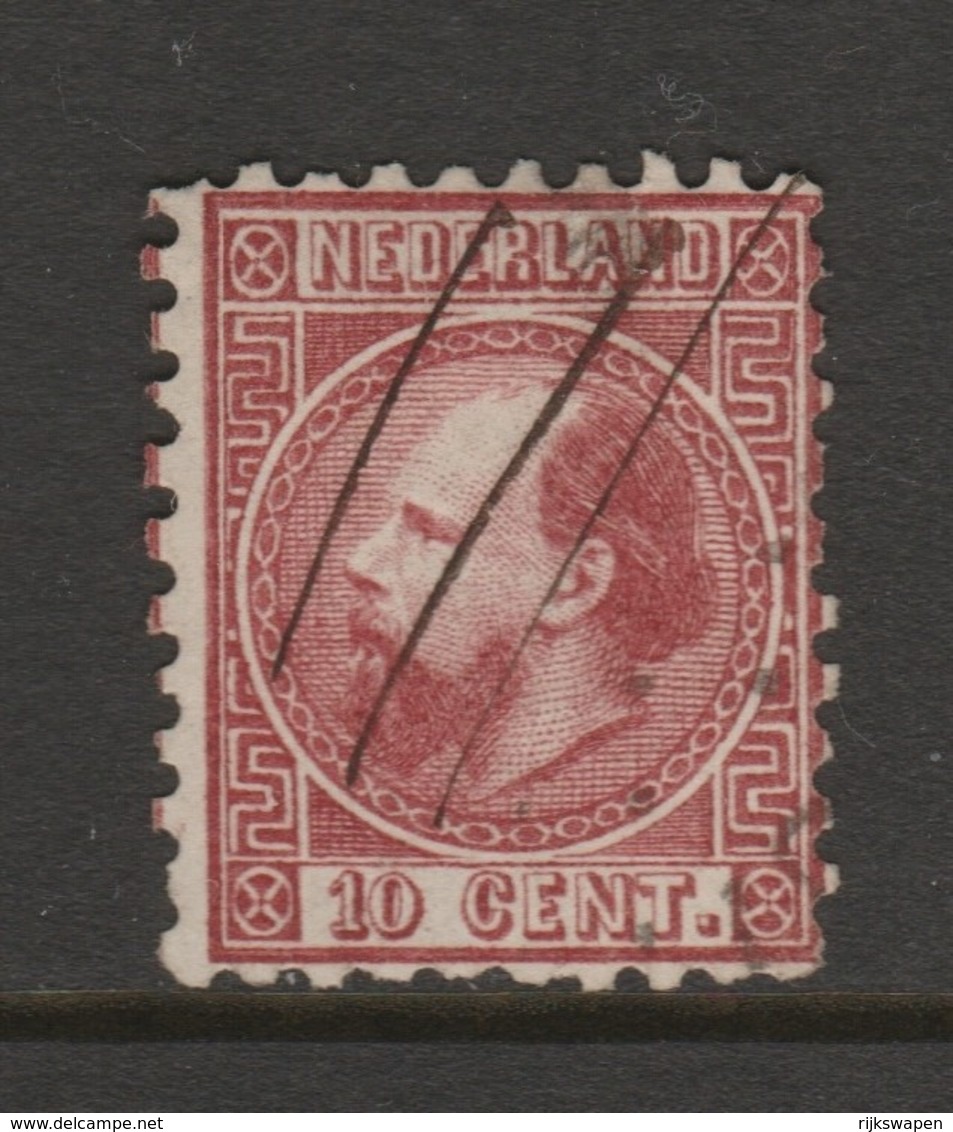 1867 Nvph Nr.8IIB  10 Ct Willem III Penvernietiging  CW 10- - Gebraucht