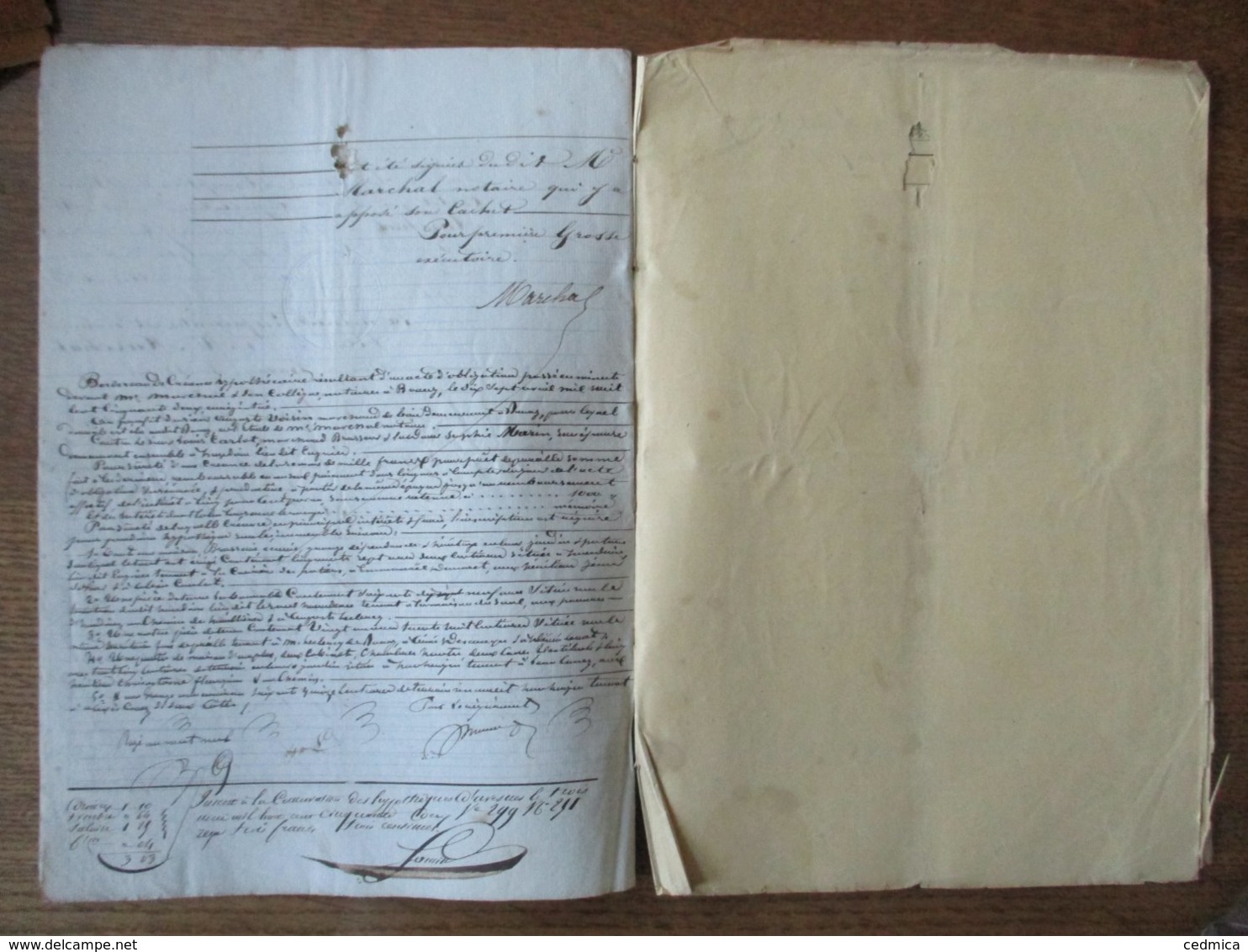 17 AVRIL 1852 OBLIGATION PAR LE SIEUR CARLOT MARCHAND BRASSEUR A HOUDAIN ET DAME SOPHIE MARIN SON EPOUSE A M.AUGUSTE VO - Manuscrits