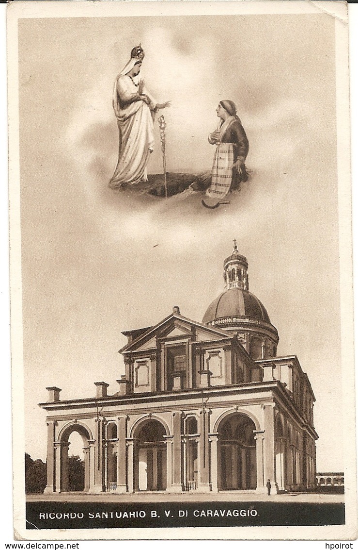 LODI COLLEGIO CAZZULANI Vedi FIRME  Gita Al Santuario Di Caravaggio 9/5/1936 - FORMATO PICCOLO - VIAGGIATA - (rif. R97) - Lodi