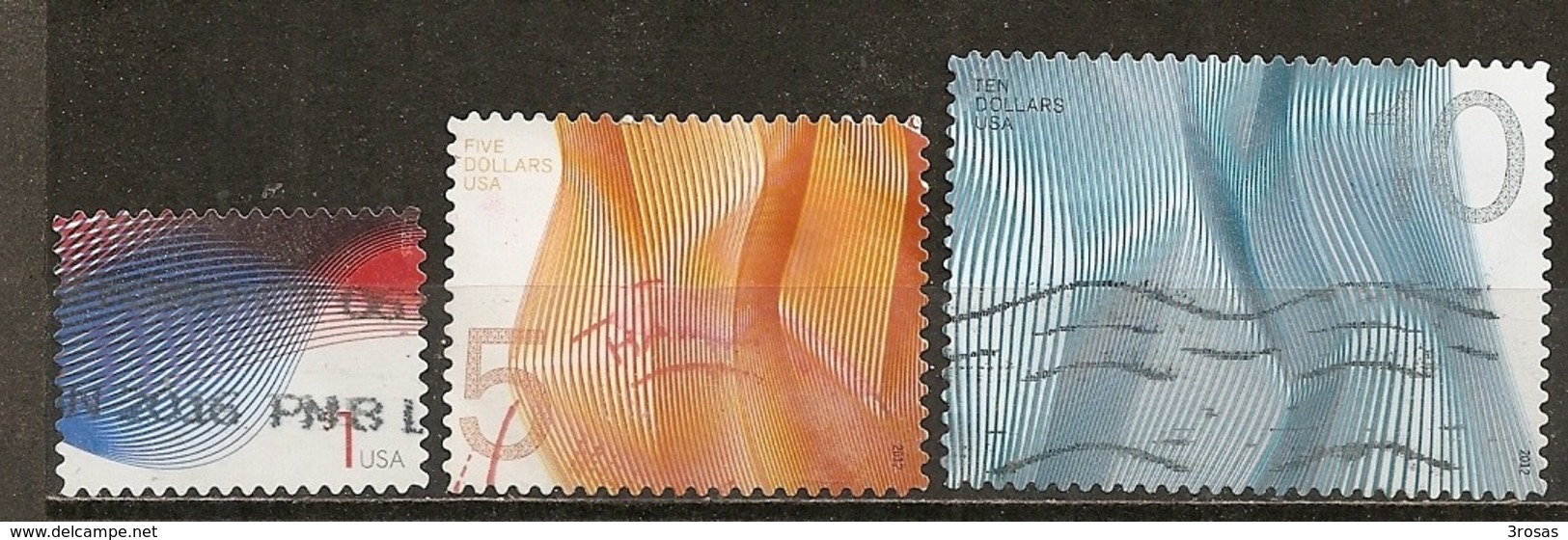 Etats-Unis USA 2012 $1, $5 & $10 Obl - Used Stamps