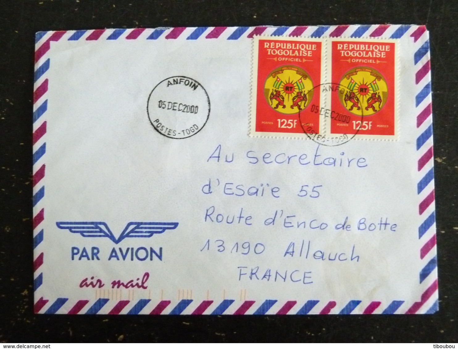 LETTRE TOGO AVEC YT OFFICIEL 5 - ARMOIRIES - Togo (1960-...)